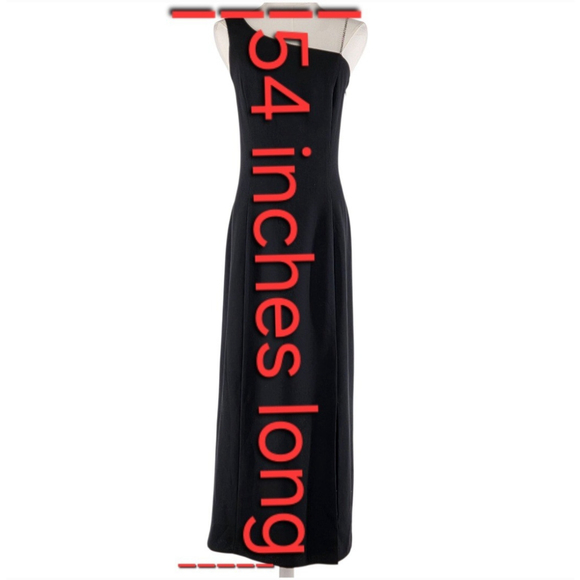 Elegant CDC Evening Black Gown Women’s 10 One Shoulder Rhinestone Strap Formal - Picture 9 of 11